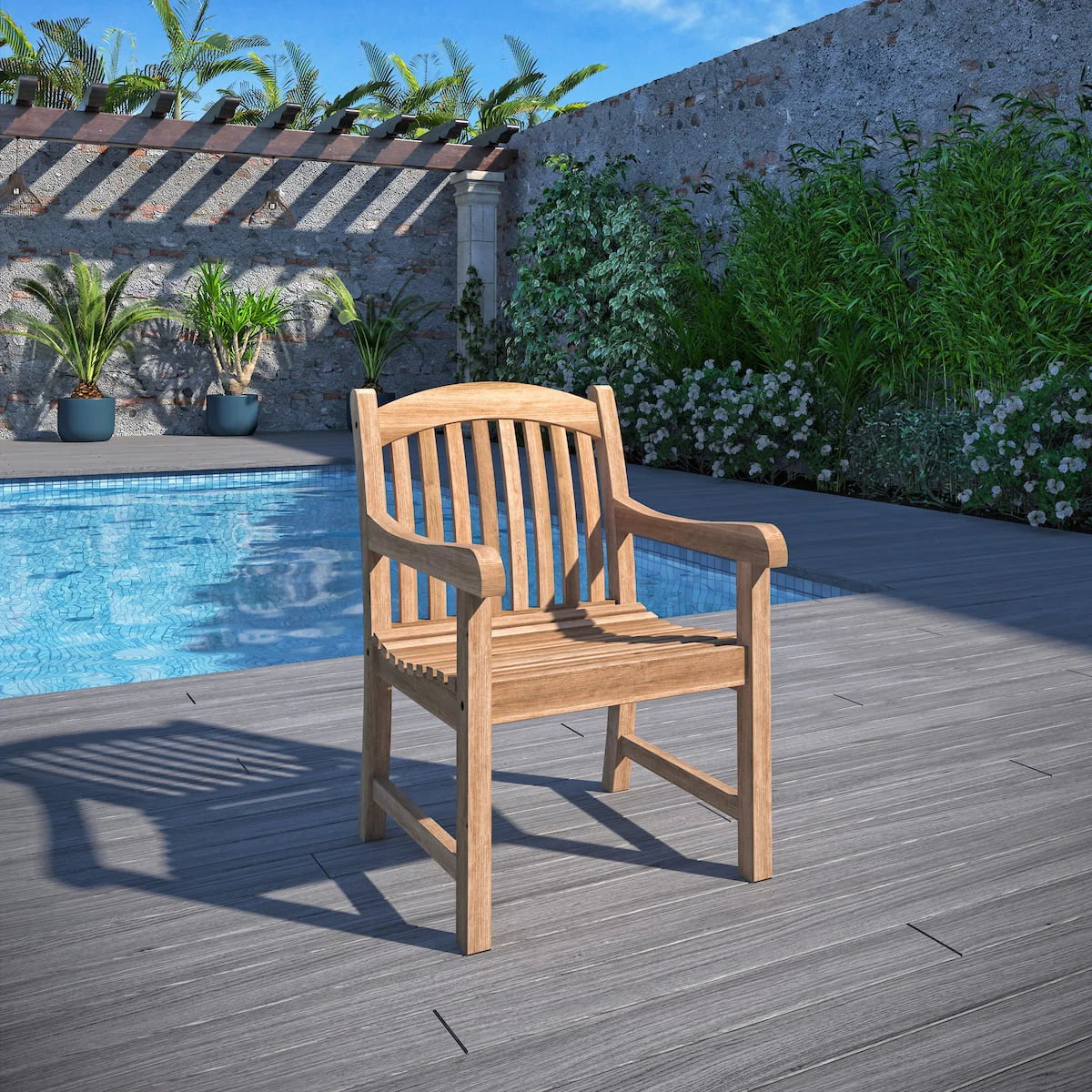 Amazonia Oceanfront 9-Piece Teak Wood 100% FSC Patio Dining Set