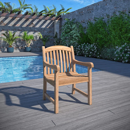 Amazonia Oceanfront 9-Piece Teak Wood 100% FSC Patio Dining Set