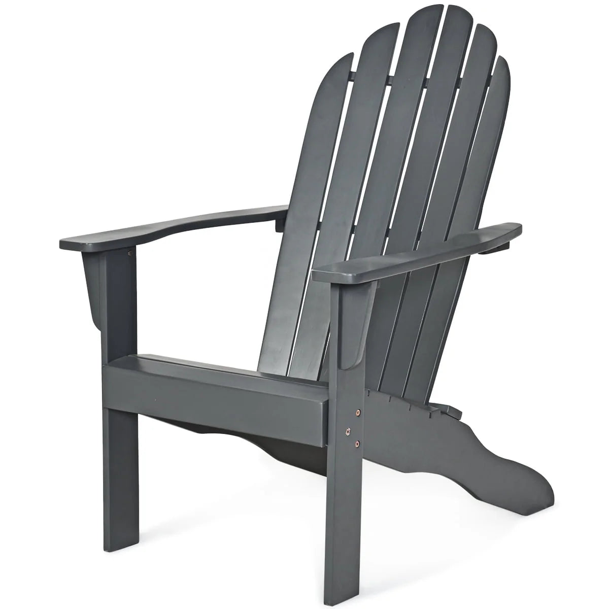 Costway Outdoor Adirondack Chair Accent Chair Solid Wood Durable Patio Garden Deck Furniture Gray