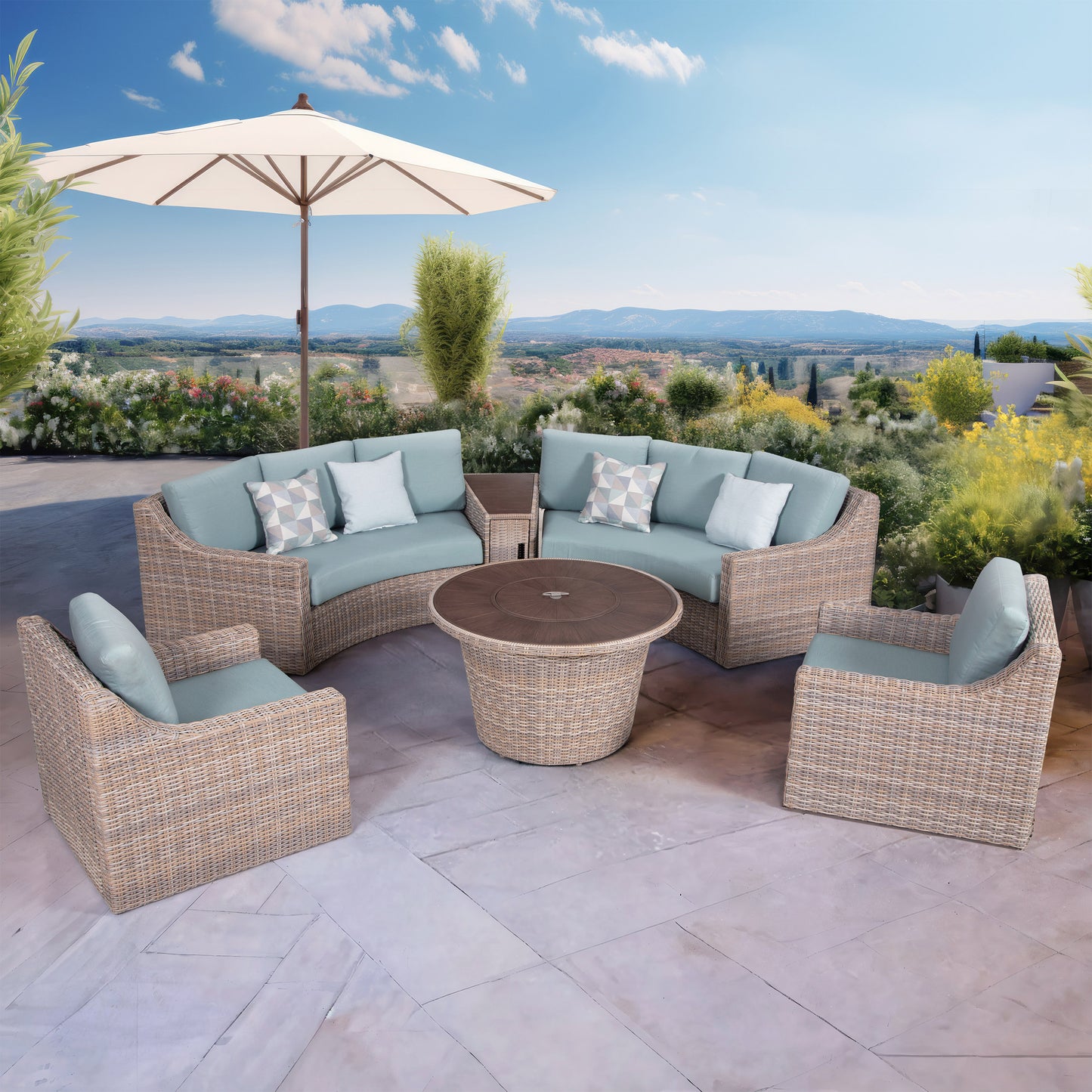 Audrey 6-piece Outdoor Patio Fire Seating Set