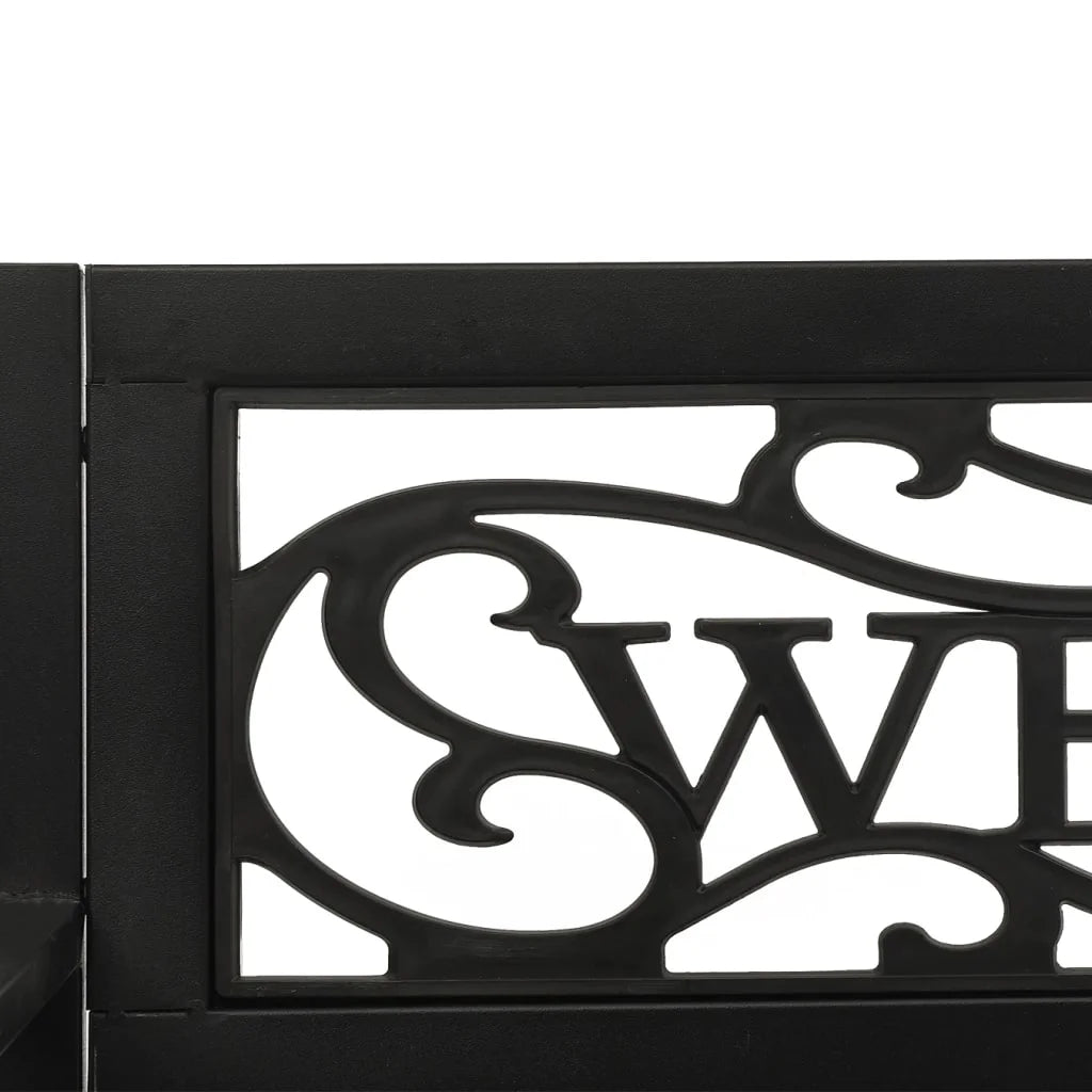 vidaXL Patio Swing Bench 49.2" Steel and Plastic Black