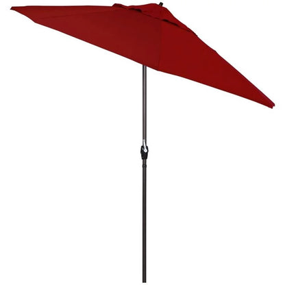 California Umbrella 9' Casa Sunbrella Tilt Crank Lift Patio Umbrella in Red