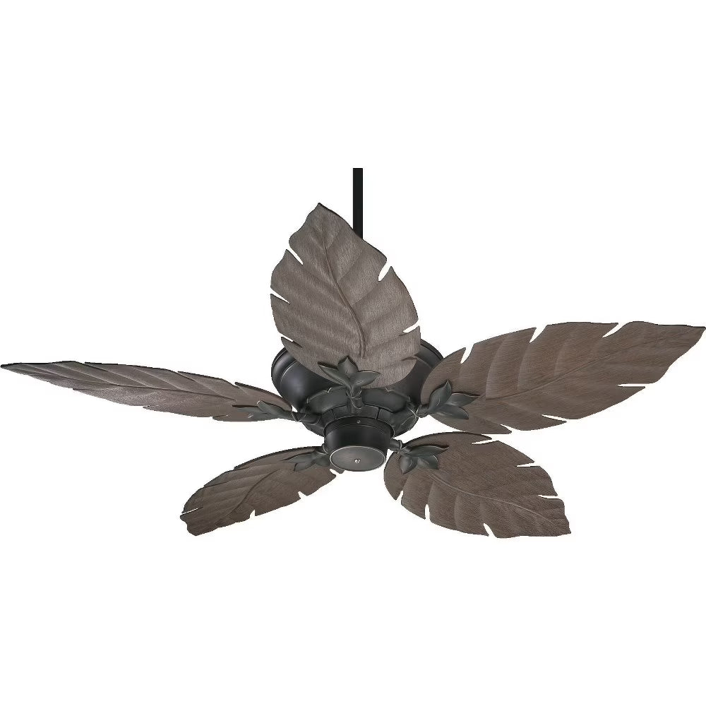 135525-65-Quorum Lighting-Monaco - Patio Fan in style - 52 inches wide by 16.73 inches high-Satin Nickel Finish-Maple Blade Color