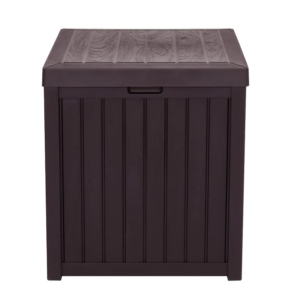 Patio Storage Box Waterproof, enyopro Outdoor PP Storage Patio Furniture Container, 51 Gallon Garden Storage Box with Seat for Backyard Pool Deck, 22" x 22" x 24.5", Brown, JA3239