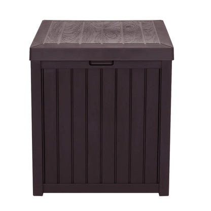 Patio Storage Box Waterproof, enyopro Outdoor PP Storage Patio Furniture Container, 51 Gallon Garden Storage Box with Seat for Backyard Pool Deck, 22" x 22" x 24.5", Brown, JA3239