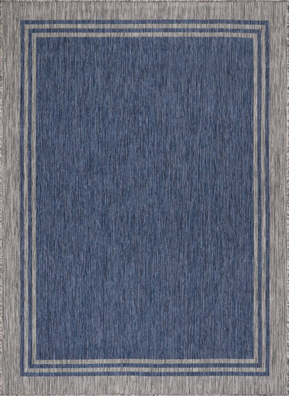 Beverly Rug Indoor/Outdoor Area Rugs, Waterproof Patio Porch Garden Carpet, Azure Blue, 9'x12'