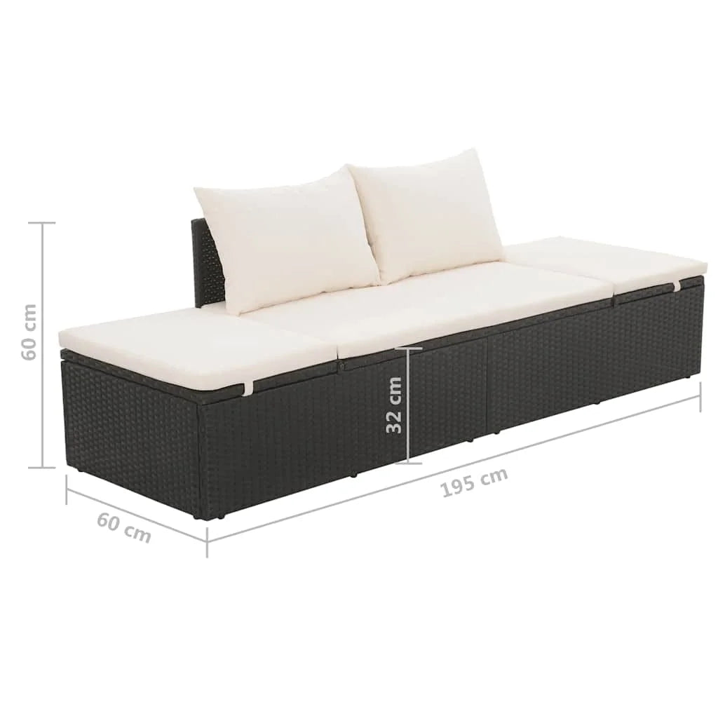 vidaXL Patio Bed Outdoor Daybed Sofa Lounge Chair Patio Furniture Poly Rattan