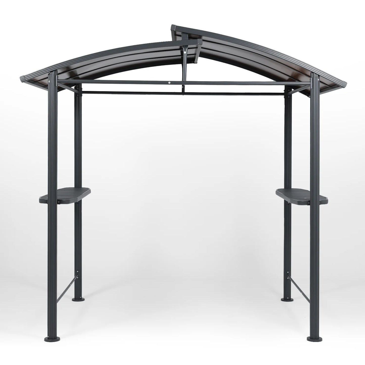 Aoodor 8 x 5 ft. Hardtop BBQ Grill Gazebo Shelter with Side Shelves for Outdoor Patio Cooking and Barbecue