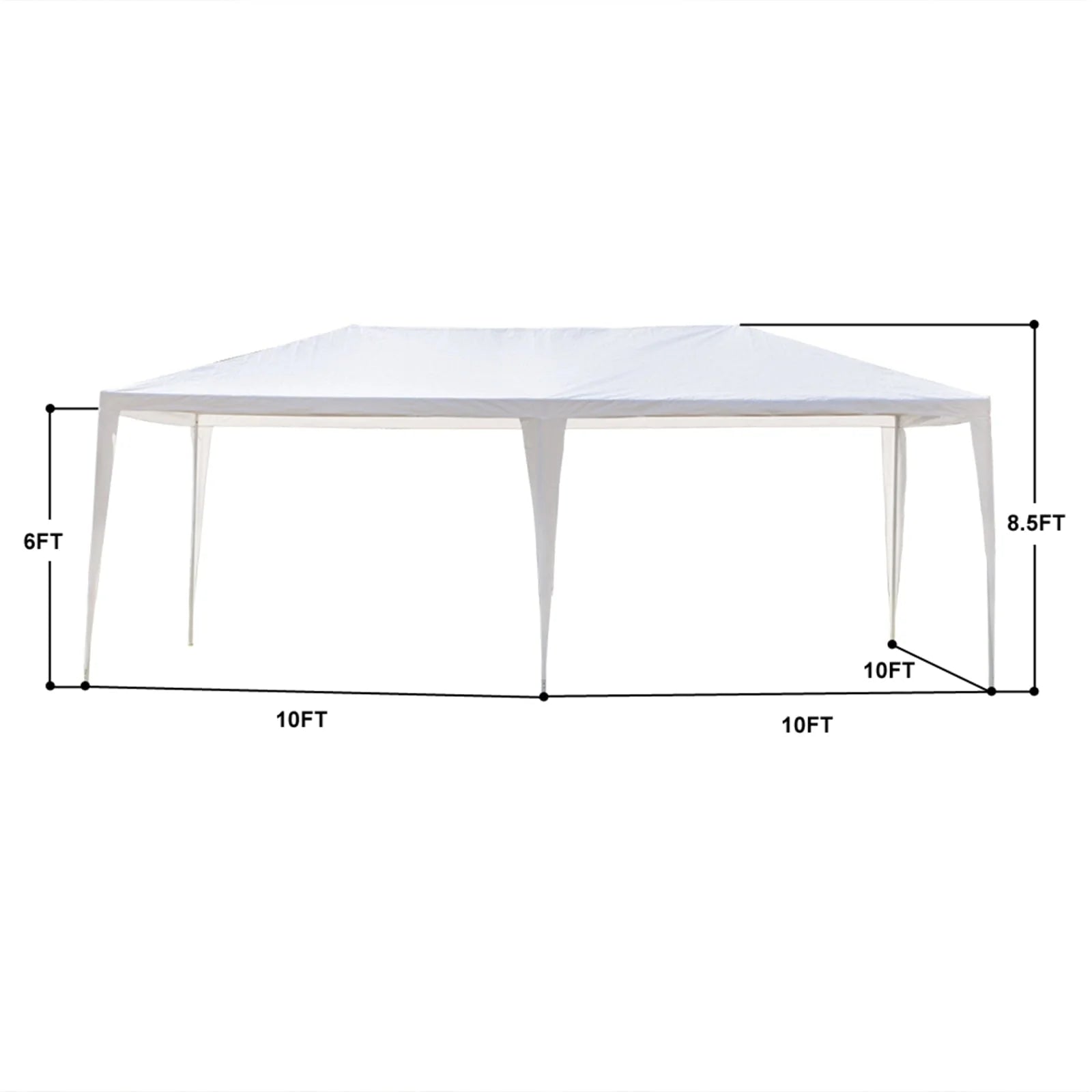 Arttoreal 20'Lx10'Wx8.5'H Outdoor Patio Pop-up Canopy with Sides,Garden Canopy Shelter Tents,White