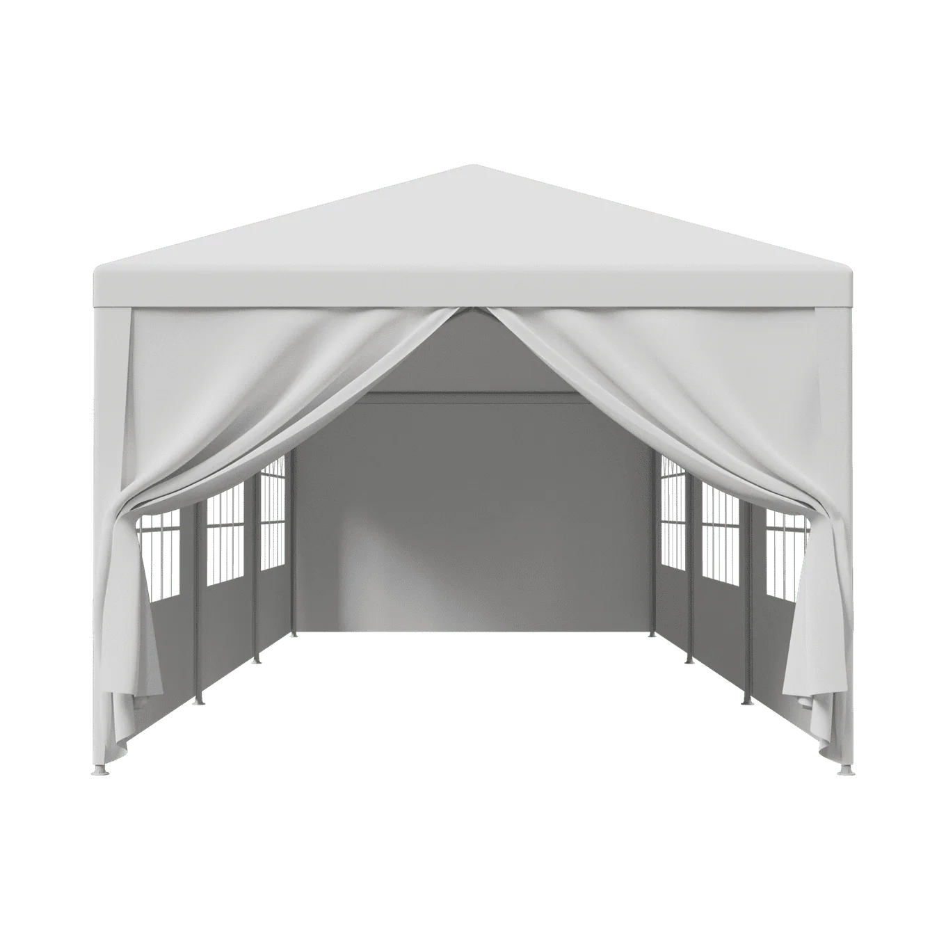 ZENSTYLE Patio Wedding Party Tent Set White Waterproof Canopy - 10 x 30' White