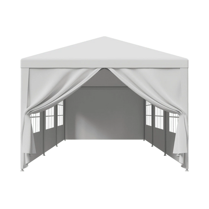 ZENSTYLE Patio Wedding Party Tent Set White Waterproof Canopy - 10 x 30' White