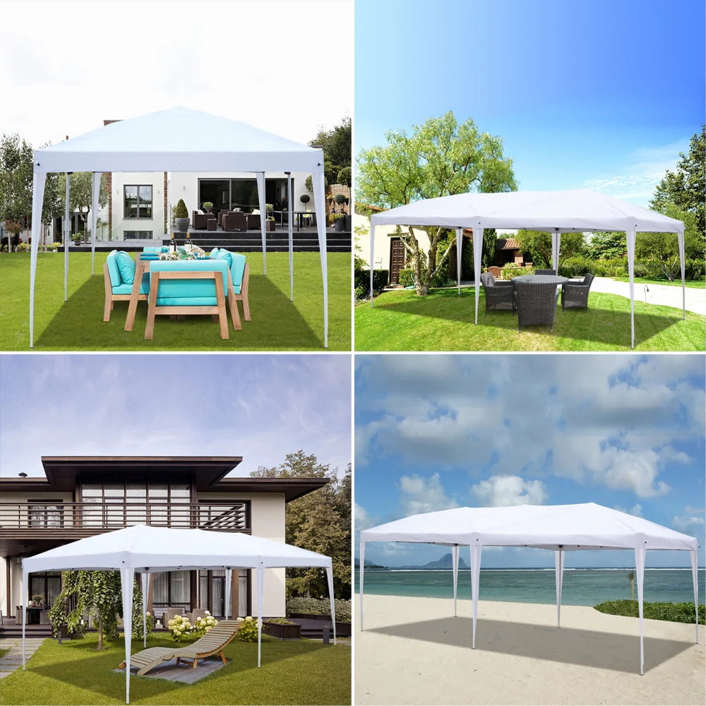 SalonMore Ez Pop up Canopy Tent Outdoor Folding Patio Gazebo Shade 10'x20' White