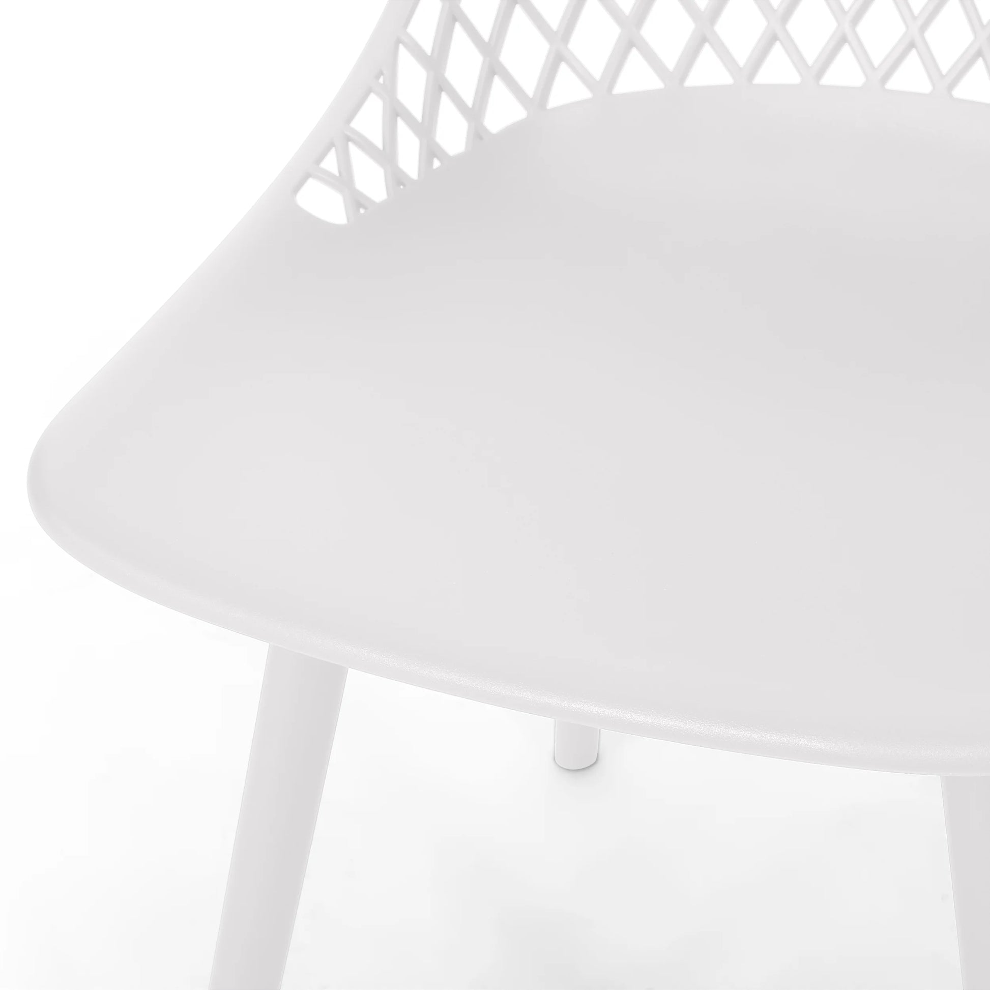Noble House Lily Plastic Patio Dining Side Chair in White (Set of 4)