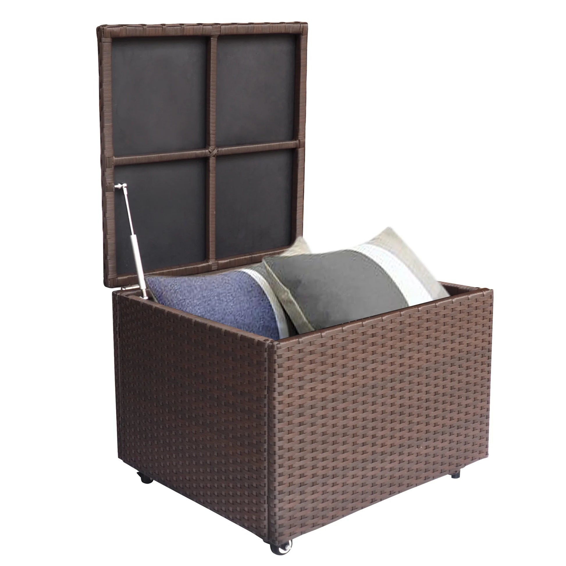 ATR ART to REAL 20 Gallon Resin Deck Box, Outdoor Container with Wheels for Patio Furniture Cushions Storage