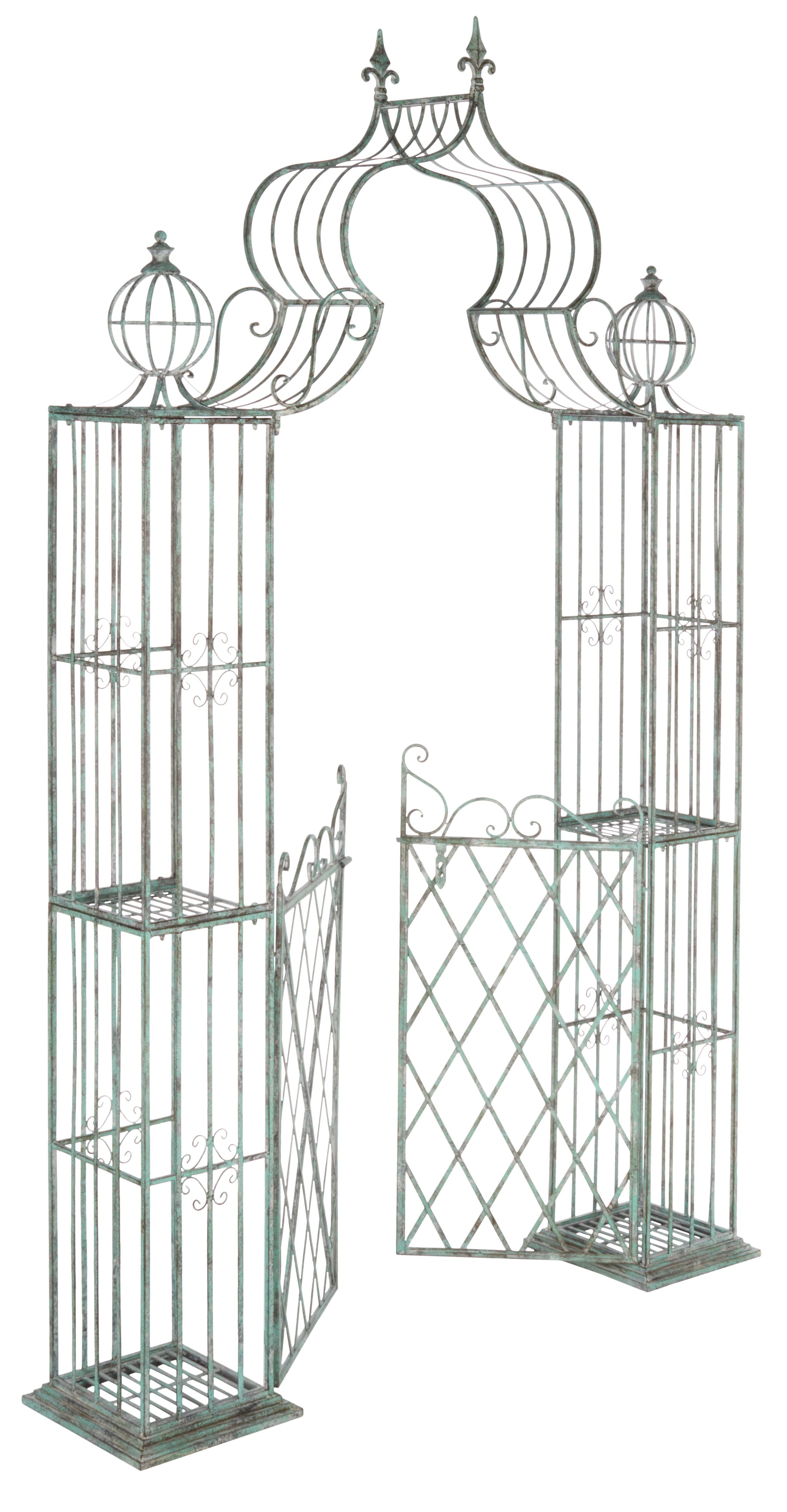 SAFAVIEH Beatrix Outdoor Patio Arbor with Door, Antique Green