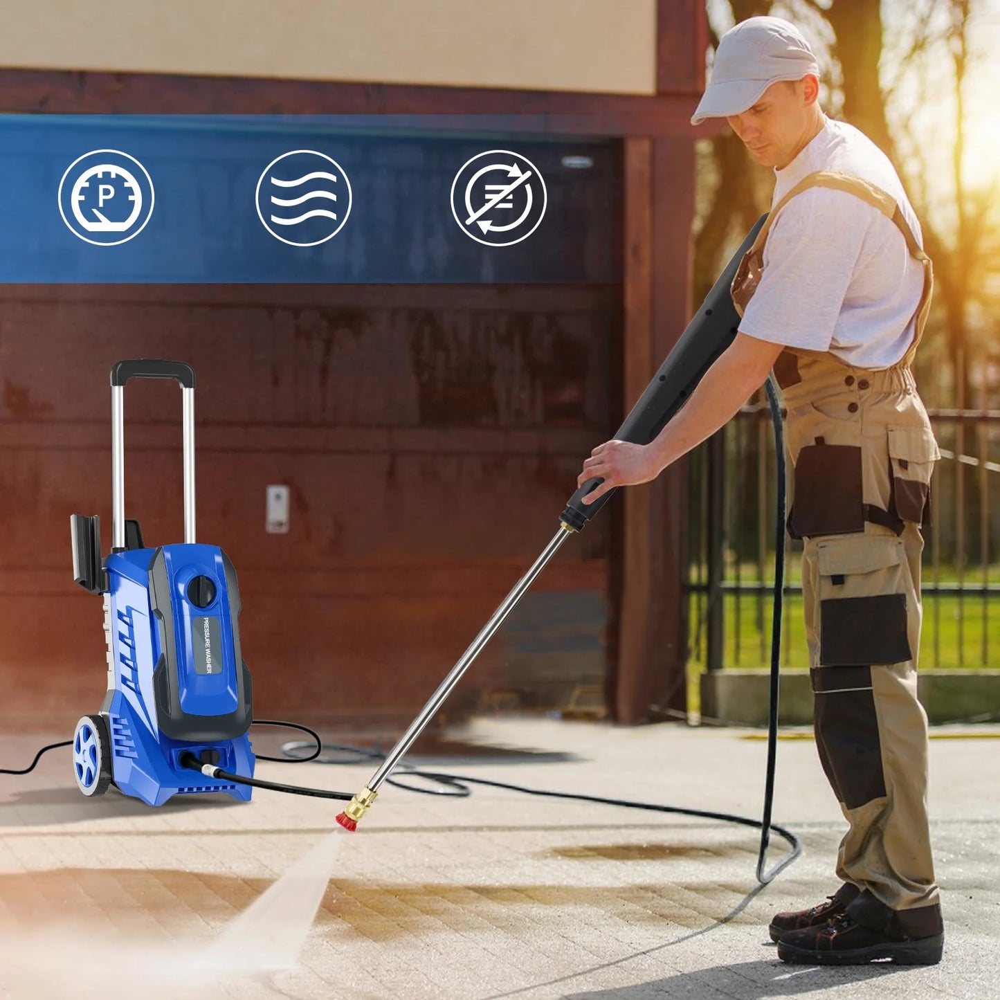 Electric Pressure Washer Power Washer - 4800PSImax 2.8GPM Wash Machine Electric Powered with Foam Cannon for Car, Floor, Garage, Patio Washing