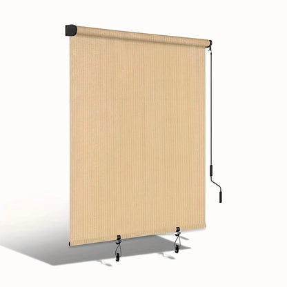Outdoor Roller Shades - Waterproof Cordless Sun Shade for Patio, Porch & Pergola - 6'x6' & 8'x6' in Mocha/Khaki