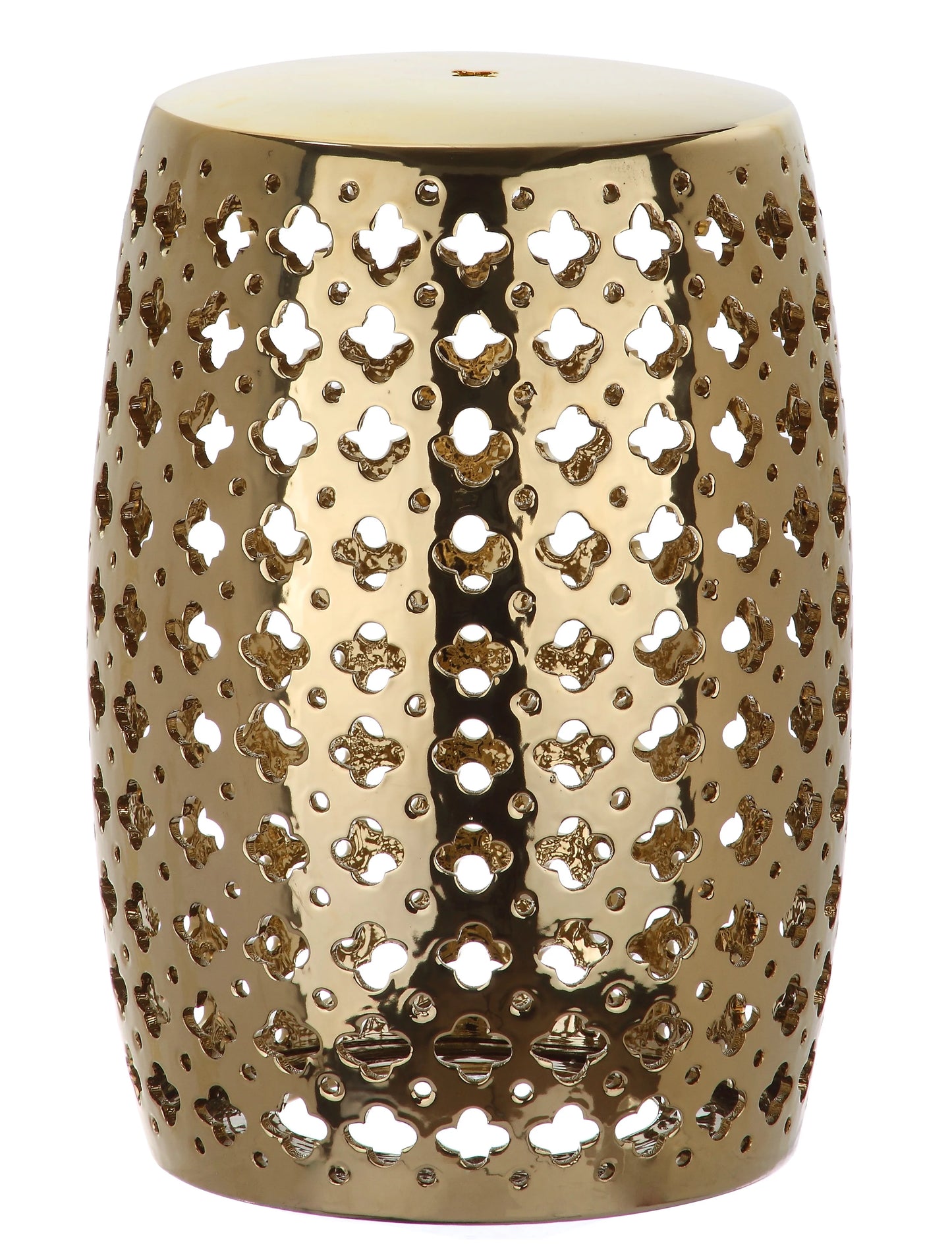 Safavieh Lacey Trellis Indoor/Outdoor Garden Patio Stool, Plated Gold