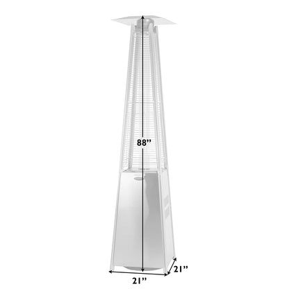Fire Sense Pyramid Flame Patio outdoor propane Heater Tower with Wheels Coronado Brushed Bronze