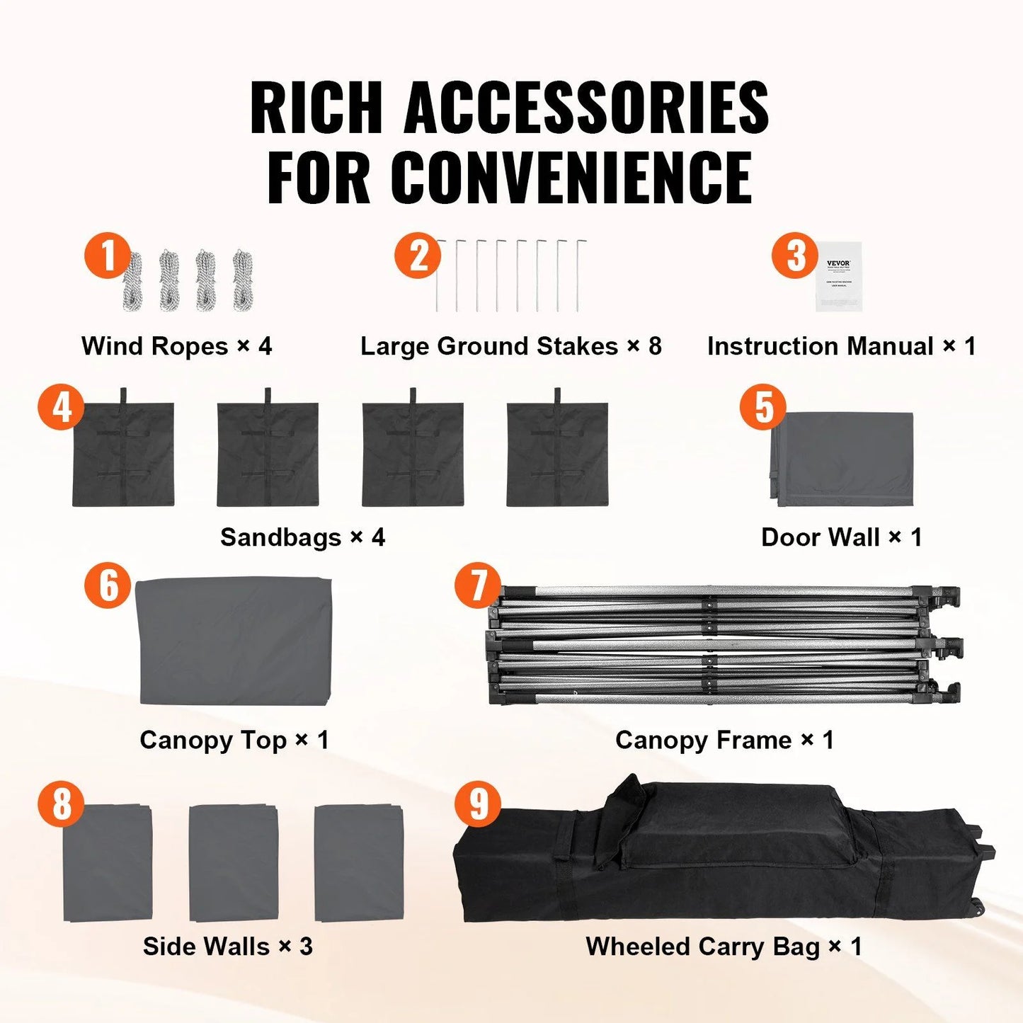 HCY 10x10 FT Pop up Canopy with Removable Sidewalls, Instant Canopies Portable Gazebo & Wheeled Bag, UV Resistant Waterproof, Enclosed Canopy Tent for Outdoor Events, Patio, Backyard, Party, Camping