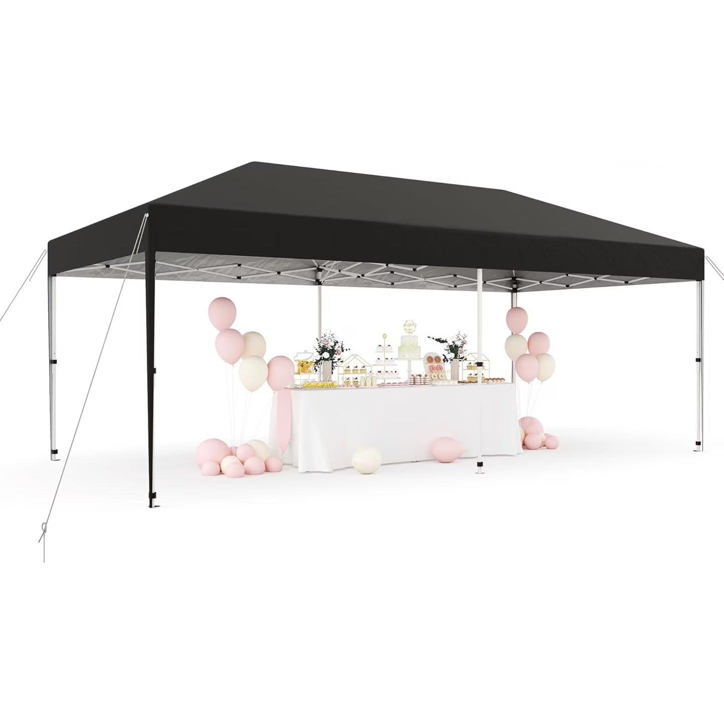 Telyswee 10'x 20' Pop Up Canopy Tent for Parties, Heavy Duty Commercial Canopy Tent Outdoor Vendor Party Tent Waterproof Gazebo Shelter for Patio Outdoor Party Events