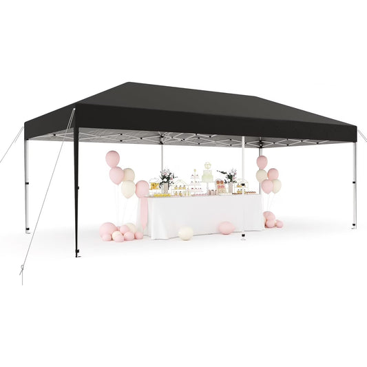 Telyswee 10'x 20' Pop Up Canopy Tent for Parties, Heavy Duty Commercial Canopy Tent Outdoor Vendor Party Tent Waterproof Gazebo Shelter for Patio Outdoor Party Events