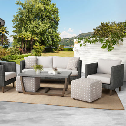 Agio Volos 6-piece Woven Outdoor Patio Seating Set