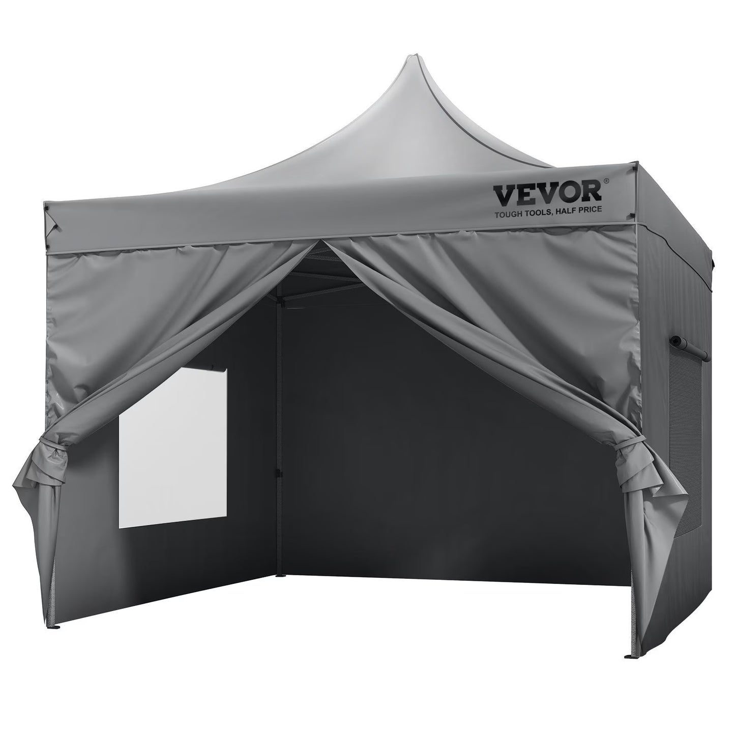 HCY 10x10 FT Pop up Canopy with Removable Sidewalls, Instant Canopies Portable Gazebo & Wheeled Bag, UV Resistant Waterproof, Enclosed Canopy Tent for Outdoor Events, Patio, Backyard, Party, Camping