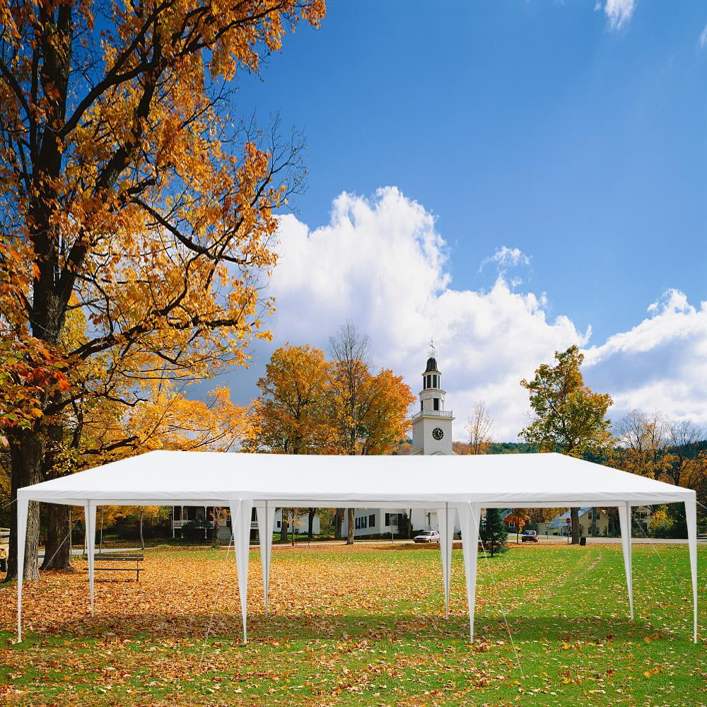 iTopRoad 10'x30' Canopy Tent Wedding Patio Tent w/5 Canopy Gazebo Pavilion White