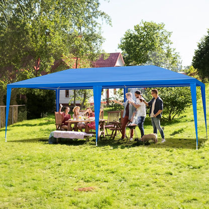 INDSUMOT Outdoor Party Tent, Patio Canopy Tent Gazebo with Removable Sidewalls Instant Event Tent for Cater Events Wedding Birthday Pavilion Beach BBQ(blue-6 walls,10'x20')