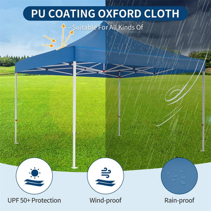 10 x 10 FT Pop Up Canopy, Heavy Duty Instant Tent with Wheeled Carry Bag, All Season Commercial Sun Shelter, Portable Canopy Shelter for Patio, Backyard, Bench, Garden