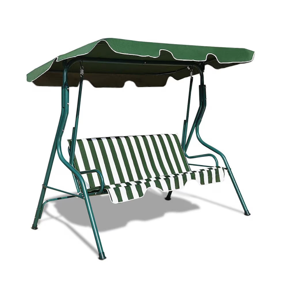 GVN Steel Porch Swing Hanging Bench Patio Canopy Porch Swings, Black