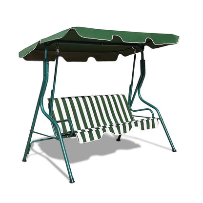 GVN Steel Porch Swing Hanging Bench Patio Canopy Porch Swings, Black