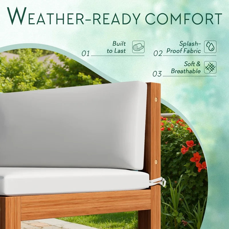 Devoko 7 pieces Patio Acacia Wood Sectional Sofa with CushionsOutdoor Furniture Set for Porch, Yard and Balcony