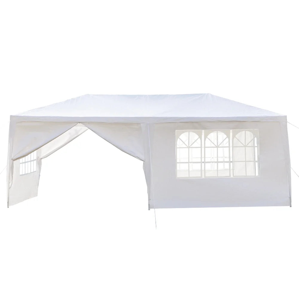 10'x20' Outdoor Party Tent with 6 Removable Sidewalls, Waterproof Canopy Patio Wedding Gazebo, White