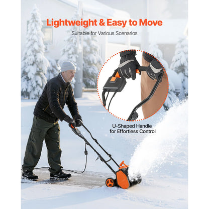 WRTHN 17 in Electric Snow Blower 12A Motor Snow Shovel, 20 ft Throw Distance, 6 in Deep, Adjustable 60? Chute, Lightweight Snow Thrower for Driveways, Sidewalks & Patios