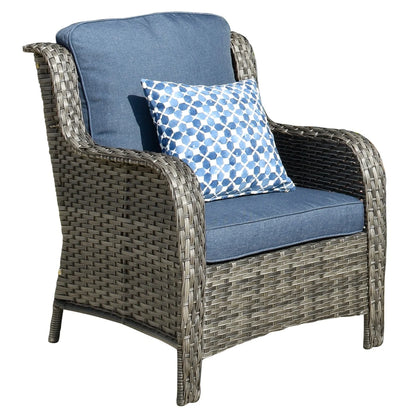 Ovios 5 Pieces Patio Furniture Wicker Rattan Patio Set with High-Back Comfort for Outdoors
