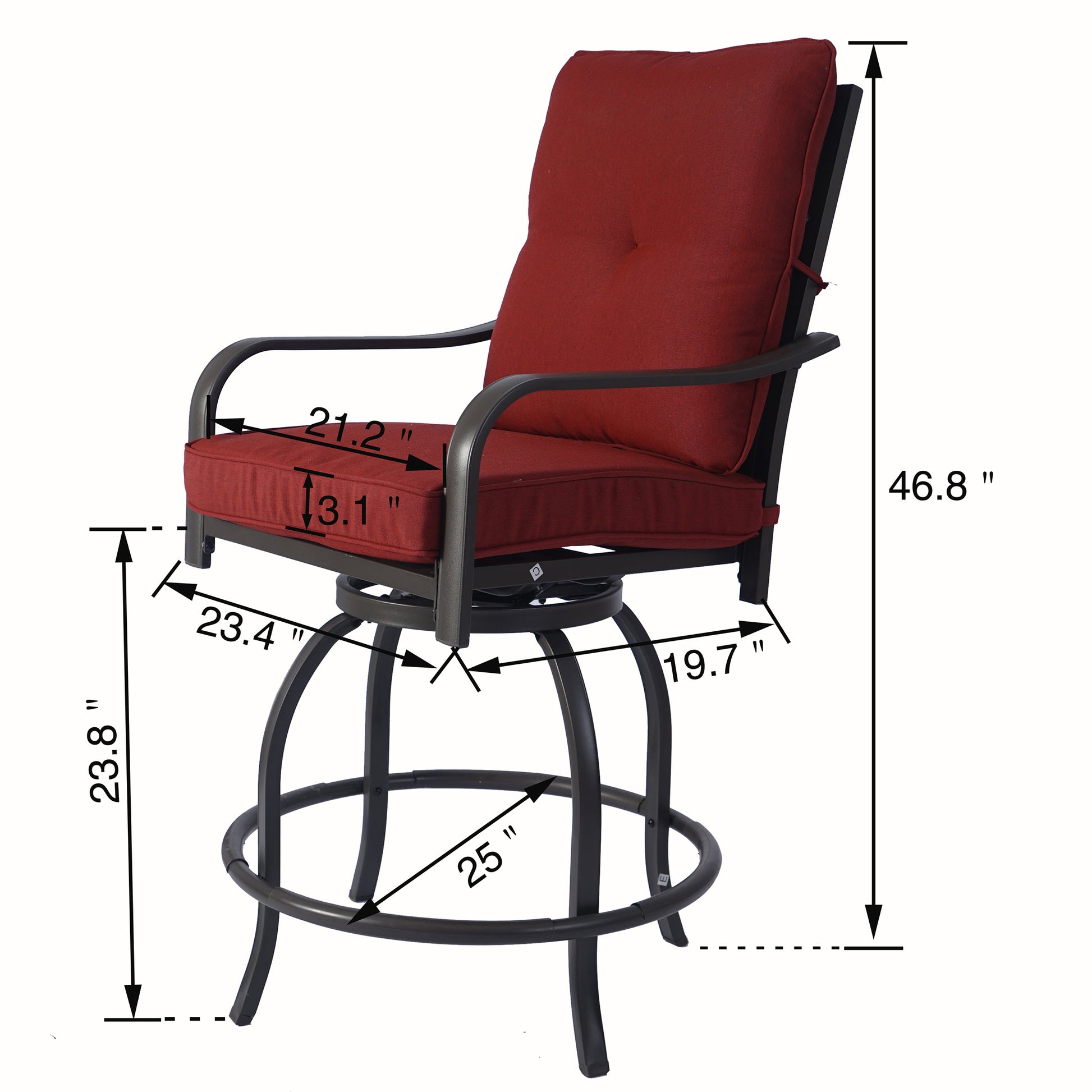 Kozyard Isabella High Swivel Bar Stools/Chair Set for Home Patio, Back Yard, Cafes, Bistro, Restaurants and Chic Bars (Aqua)