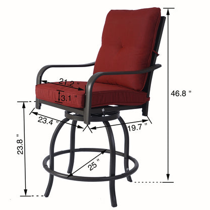 Kozyard Isabella High Swivel Bar Stools/Chair Set for Home Patio, Back Yard, Cafes, Bistro, Restaurants and Chic Bars (Aqua)