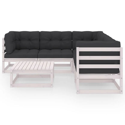 vidaXL Patio Furniture Set 6 Piece Outdoor Sectional Sofa Solid Wood Pine