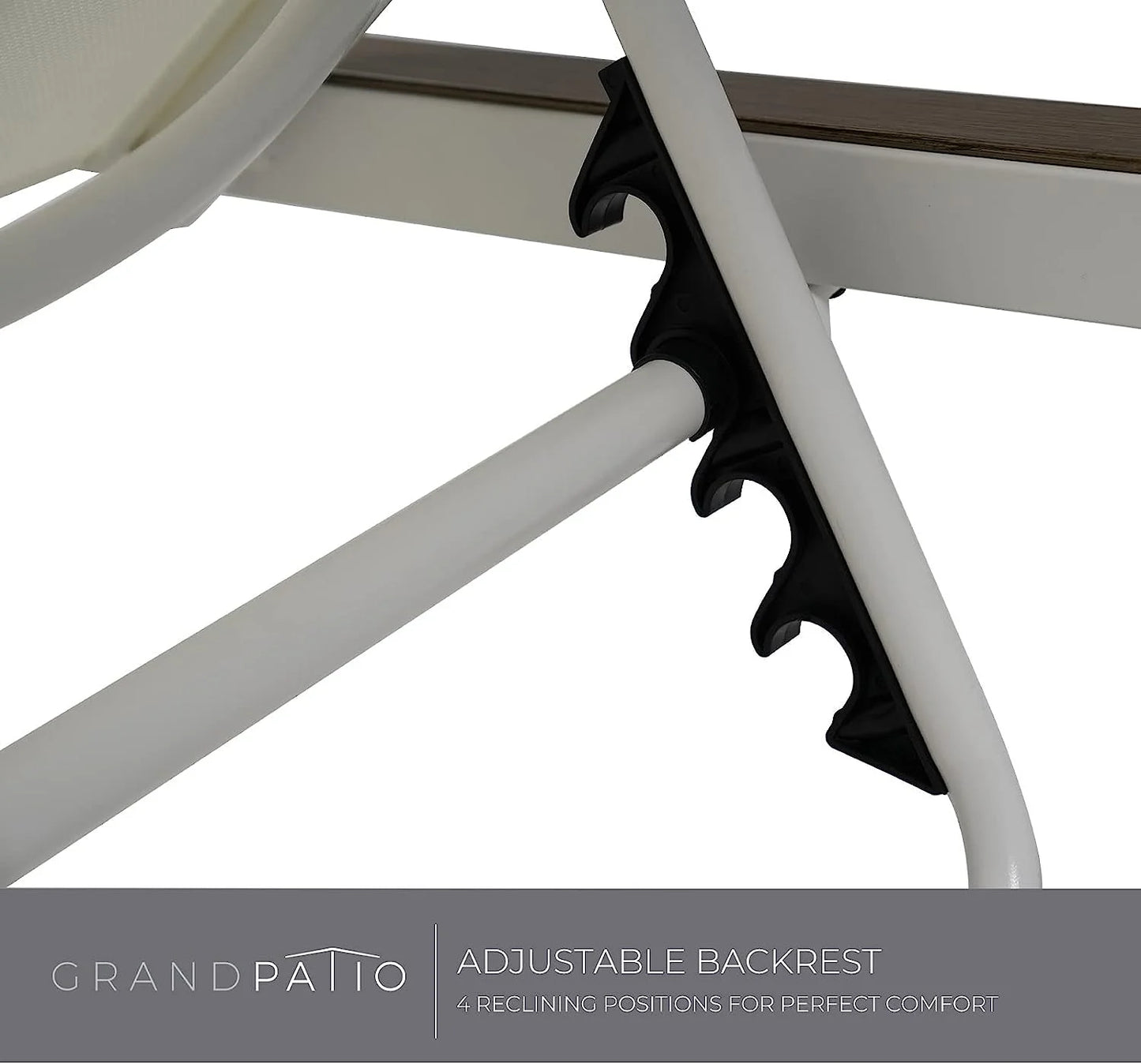 Grand Patio Steel 4 Adjustable Position and Portable Wheels Outdoor Chaise Lounge - Set of 2