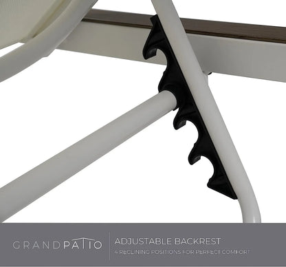 Grand Patio Steel 4 Adjustable Position and Portable Wheels Outdoor Chaise Lounge - Set of 2