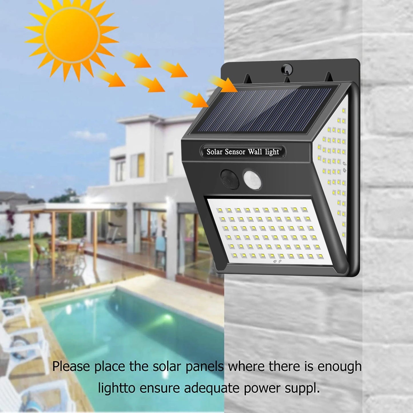 Exgreem Outdoor Wall Light Solar , 3 Modes Solar Motion Sensor Lights for Porch Garden, Patio, 6 Packs