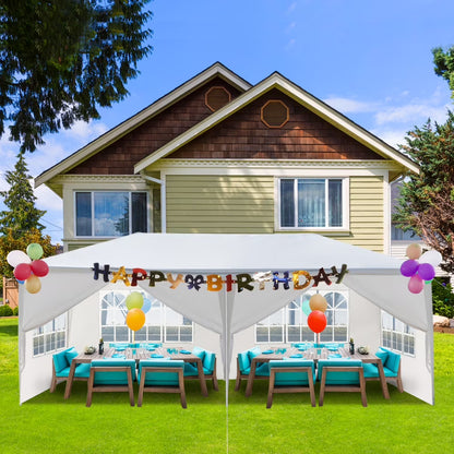 HighSound 10'x20' Outdoor Party Tent with 6 Removable Sidewalls Waterproof Canopy Patio Wedding Gazebo White