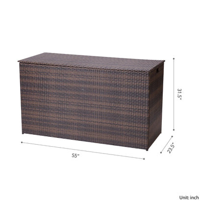 Teamson Home 154-Gallon Patios, Decks, and Pool areas Storage Chest with Waterproof Liner, Brown