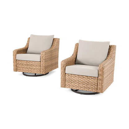 Better Homes & Gardens River Oaks Outdoor Swivel Gliders with Patio Covers, Set of 2, Natural