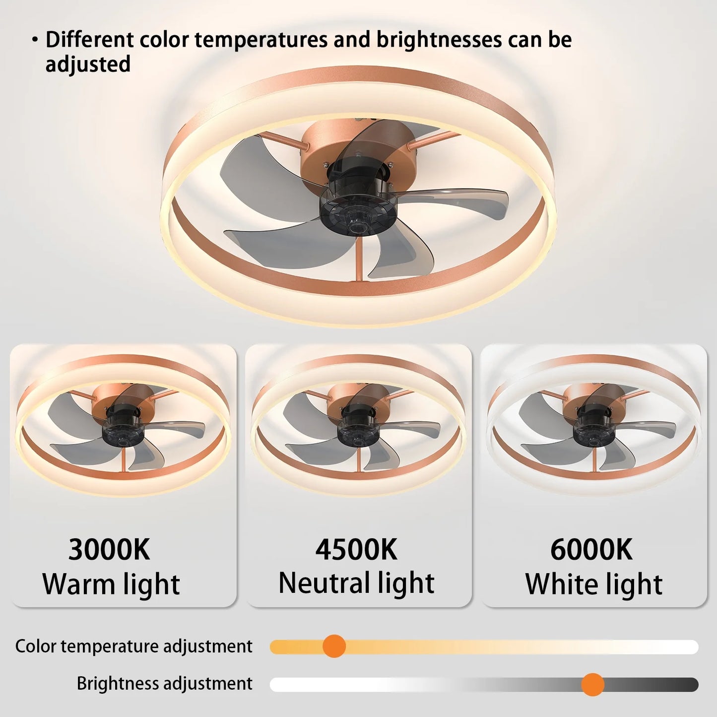 Ceiling Fan With Remote Control Memory Functions 21dB Low Noise 6 Adjustable Speeds Dimmable Led Ceiling Fan For Hallways Balconies Patios