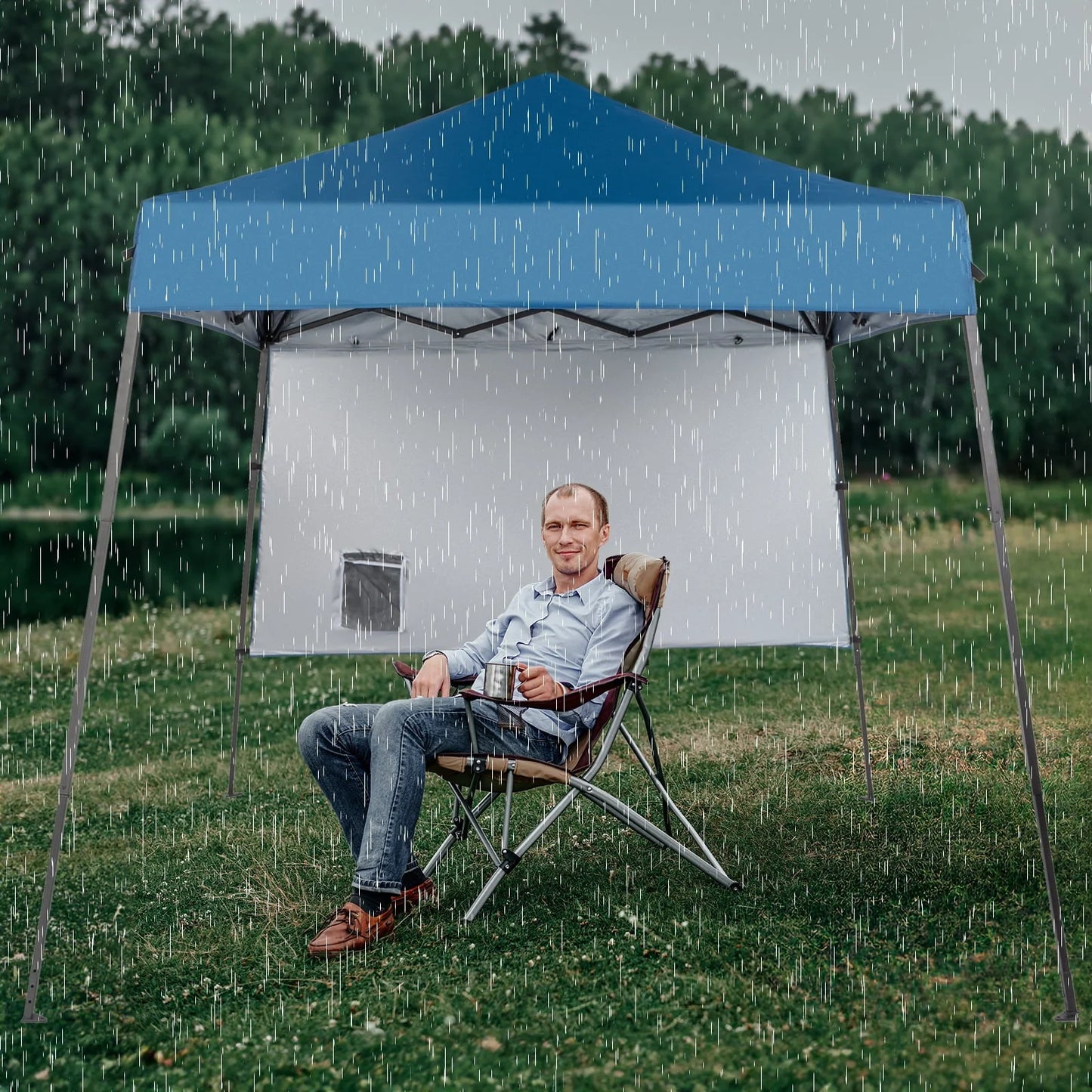 Winado Pop Up 6x6ft Leg Tube Patio Tent Folding Gazebo Backyard Canopy