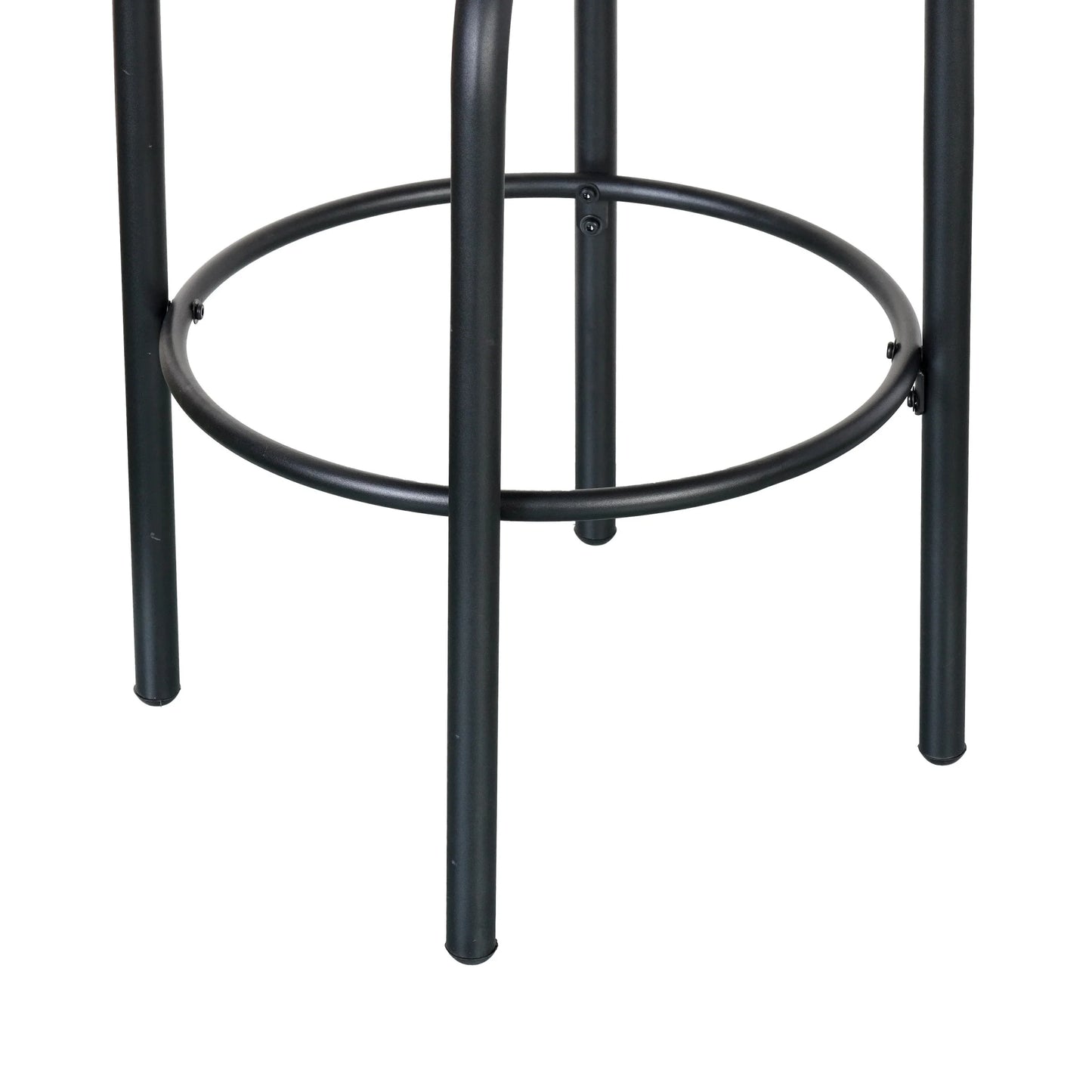 Lyric Modern 29" Outdoor Patio Bar Stools, Bar Chairs with Wood Grain Finish Frame with Hand-Woven PE Rattan Rope, Removable Cushions, Teak+Beige, Set of 2
