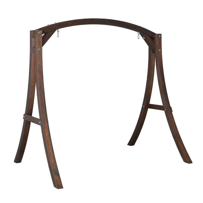 VINGLI 1000 lbs Patio Wooden Porch Swing Stand for 5 ft Swings, Black